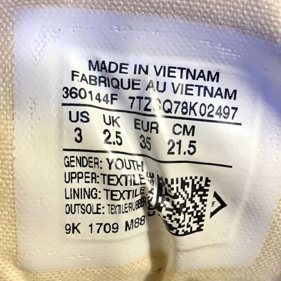 Kids CONVERSE All Star Multicolor Plaid Low Top Shoes / Size 3 - Picture 9 of 9